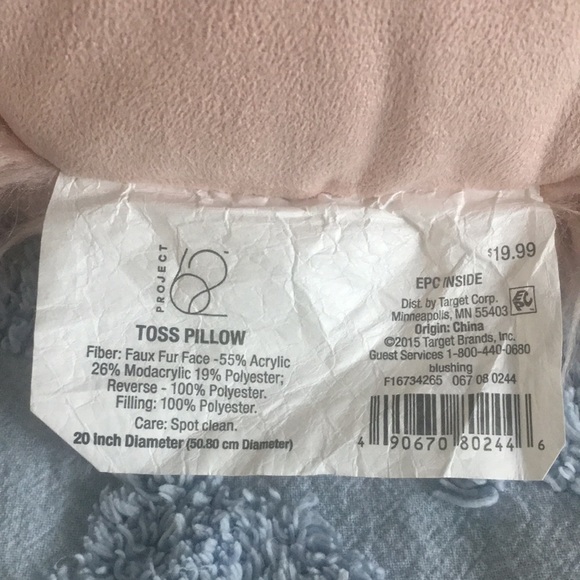 Project 62 Toss Pillow, 20” diameter, “blushing” color - Picture 3 of 4